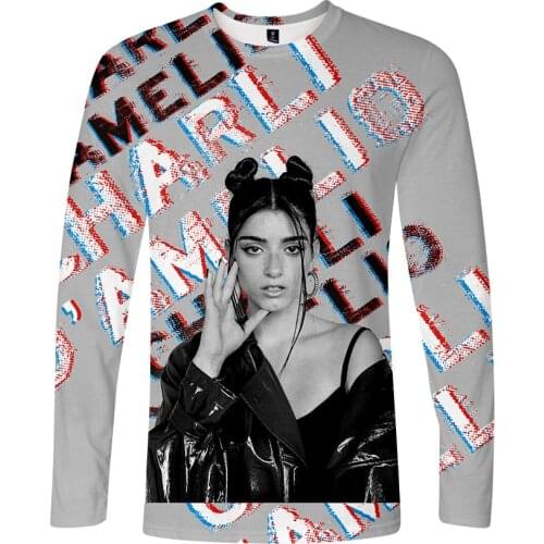 Charli Damelio T Shirt Men Top Ice Coffee Splatter Harajuku T-shirt Unisex Clothes Men Long Sleeve Top Streetwear O-neck Tee Top