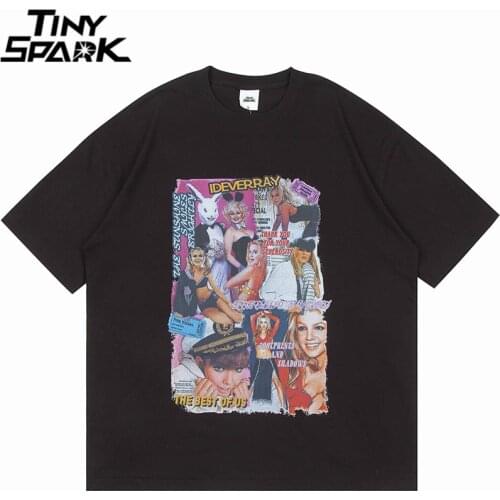 Hip Hop Sexy Girls Letter Print T Shirt Streetwear Harajuku 2021 Men T-Shirt Spring Summer Short Sleeve Tshirt Cotton Tops Tees