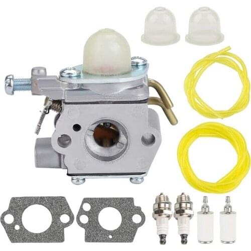 C1UH142 Carburetor with Fuel Line Tune Up Kit for Homelite UT-085801 UT-21947 Craftsman 26CC Edger String Trimmer Blower