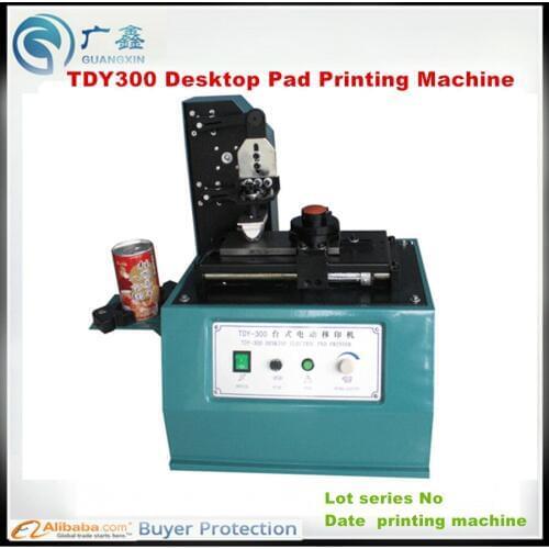 Free Shipping TDY-300 Desktop Electric Pad Coder pad printing machine expiry date lot no.series no MFG EXP no. on bottles caps