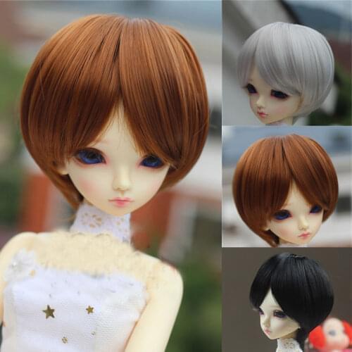 BJD doll wig mens and womens short hair 1/3 1/4 1/6 1/8 uncle handsome short straight hair temperament false hair
