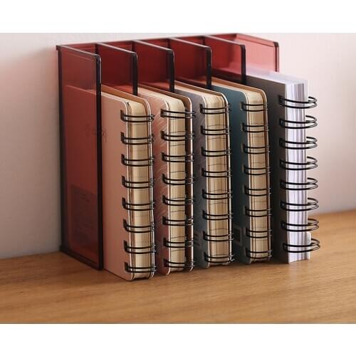 New Acrylic 5 Grids Desktop Office File Storage Box Book Magazine Stand Holder Portable Office Organizer Business Card Box