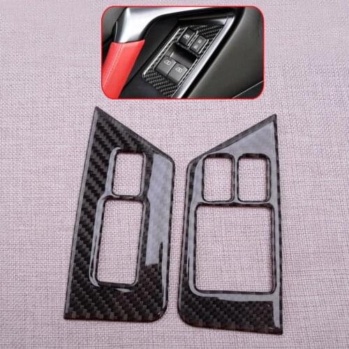 2Pcs/Set Car Carbon Fiber Window Switch Panel Cover Trim LHD Fit For Nissan GTR R35 2008 2009 2010 2011 2012 2013 2014 2015 2016