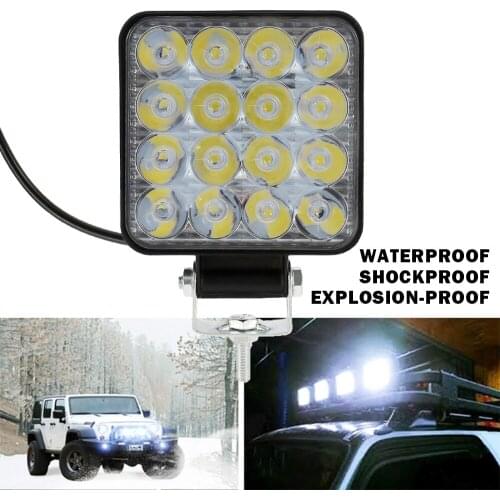 2PCS Motorcycle Headlights 48W LED Work Light Bar Headlight Driving Lamp Waterproof Car Headlight Lamp Fog 6500K Spotlight