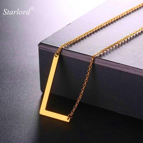 Starlord Letter L Pendants&Necklaces For Women Men Stainless Steel Necklace Personalized Lucky Gift Alphabet Jewelry GP2612