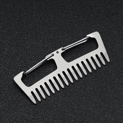Titanium Comb EDC Light Weight Key Chain Titanium Alloy Comb EDC Outdoor Multi Tool