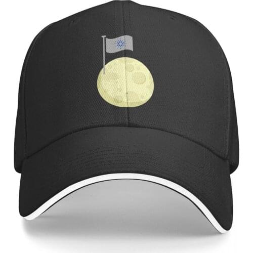 Cardano Flag On Moon Promo Mens and Womens hats Print Anime fishing summer Hot Sale cap