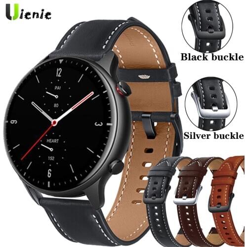 22mm Watch Strap For Huami Amazfit GTR 2 2E Genuine Leather Band gtr2 GTR 47mm Stratos 3 2 Strap Bracelet Watchband Wristband