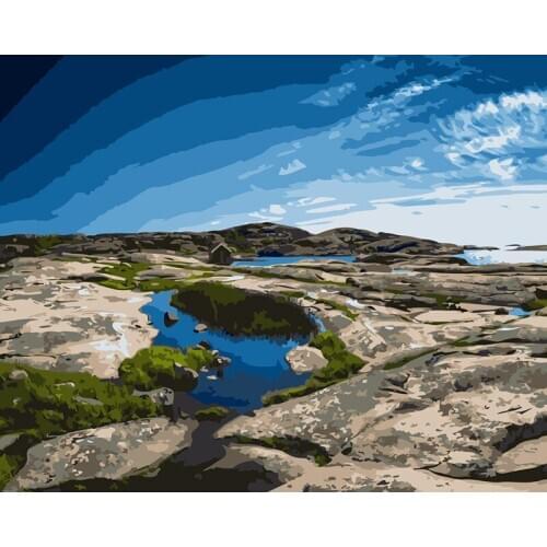 ROYALDREAM Summit Spring Abstract Painting Diy Digital Painting By Numbers Modern Wall Art Picture For Home Wall Artwork