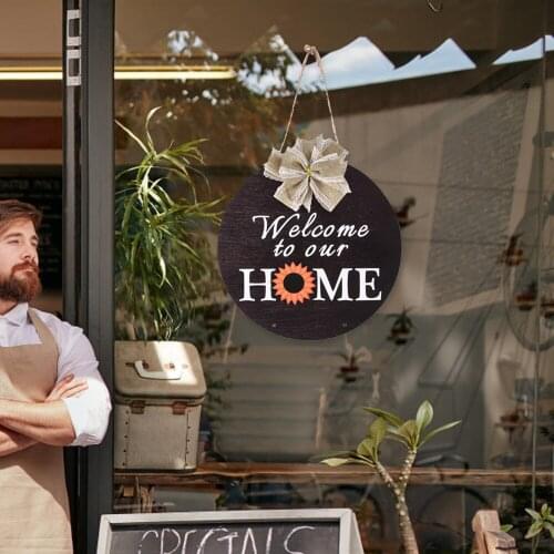 Christmas Wooden Hanging Sign Diy Home Decoration House High-Quality Plaque Brown Card Bow Pendant Auflistung Der Holzbogenkarte