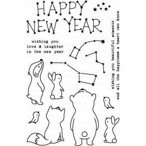 Happy New Year Clear Silicone Stamp / seal for DIY Scrapbooking / Album Decorative Clear Stamp Sheets A146