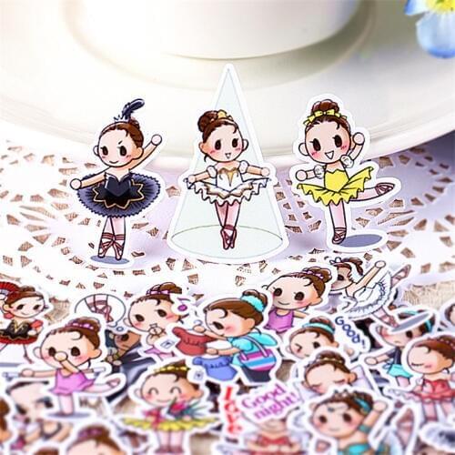 40 Pcs Ballet girl Diary Notebook Planner Stickers Cute Cartoon Decorative toy Style Sticker Scrapbooking For Laptop Children