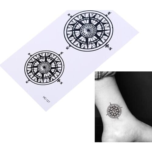 Black Butler Contract Symbol Compass Tatto Stickers Flash Tatoo Fake Tattoos Waterproof Temporary Tattoo Sticker
