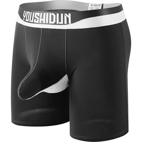 Leg Up Long Boxer Shorts Man Underwear Panties For Men Peni Sheath Male Trunks Breathable Underpants Calzoncillo Hombre A30