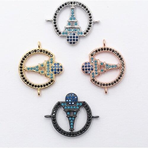 Copper Bottom Zircon Eiffel Tower DIY Exquisite Wild Bracelet Necklace Jewelry Connection Accessories For Jewelry Luxury Making