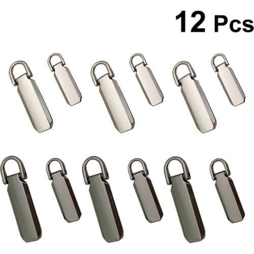12pcs 2 Size Zipper Fixer Repair Pull Tabs Instant Kit Pant Repacement Molded Sliders DIY Sewing Accessories No.3 No.5 Zipper A2