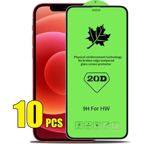 10pcs 20D Tempered Glass Full Cover Curved Screen Protector Film For Huawei Honor 50 V40 X10 Max 10X Lite X20 SE Play 20 5 5T