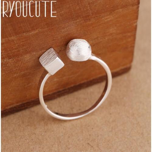 Punk Style Vintage Retro Silver Color Cube Box Rings for Women Romantic Adjustable Large Antique Finger Rings Anillos