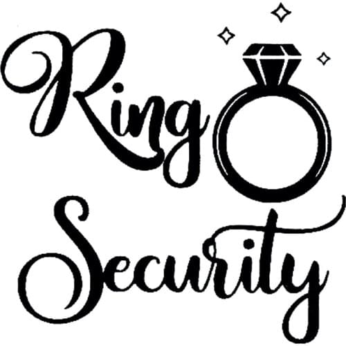 15*14.3cm Personalised Ring Security Sticker Fashion Personality Creativity Classic Attractive Car Sticker