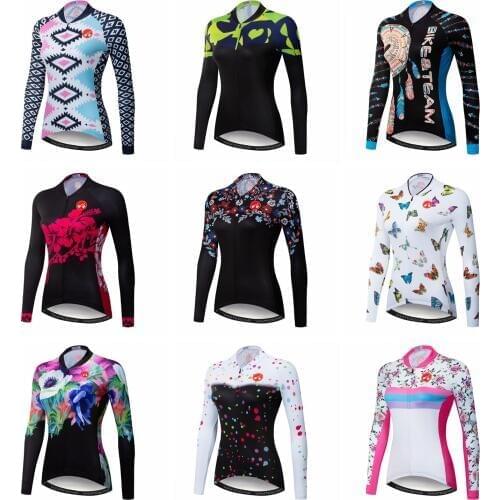 2020 Womens Cycling Jersey Winter Long Sleeve MTB Road Bicycle Clothing Ropa ciclismo Maillot Breathable Bike Jersey Shirt Tops