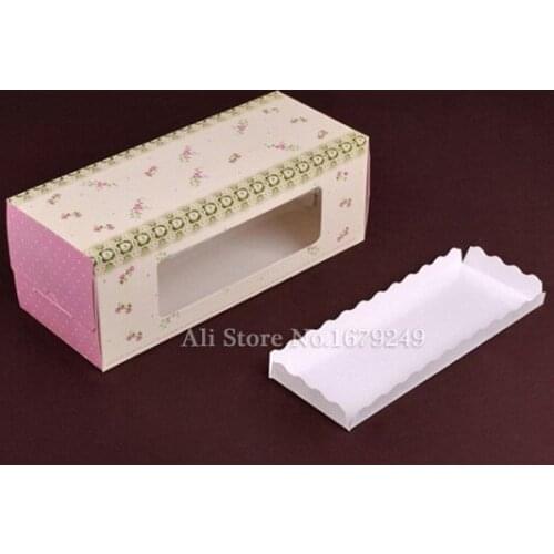 27.6x11x10cm long bar cake roll cake box with window food packing portable long bread biscuits sushi box 100pcs/lot