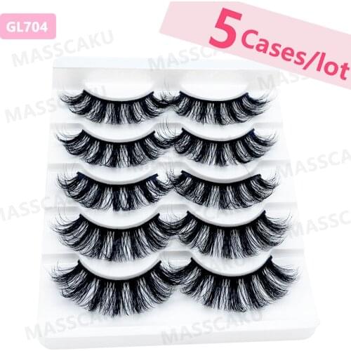 5pcs/lot NEW 5 Pairs 3D Faux Mink Eyelashes Natural Thick Long False Dramatic Fake Lashes Makeup Extension Eyelashes maquiagem