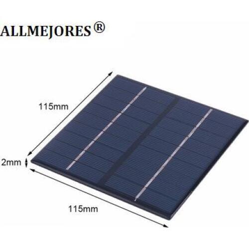 ALLMEJORES 9V 2W solar panel 115mm x 115mm High performance polycrystalline solar cell Epoxy panel 2pcs/Lot Free shipping