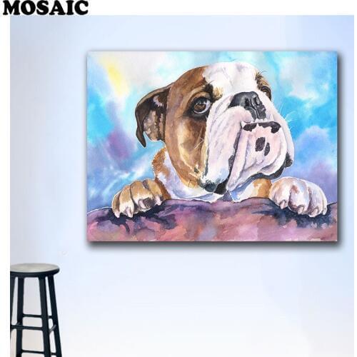 Diamond Embroidery DIY sale Diamond Painting animal photo Cross Stitch Kit "Bulldog" 5D Full square Diamond Mosaic pictures