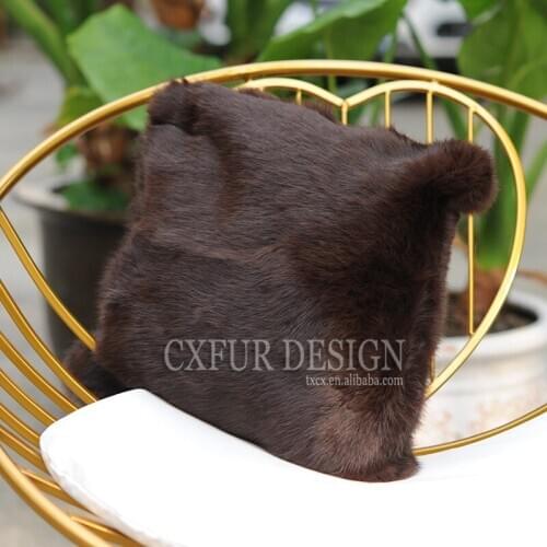 Free Shipping CX-D-25 Genuine Fur Pillows Rabbit Fur Sofa Cushion Cover Double Sides Fur