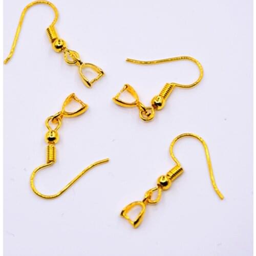 Free Wholesale 100PCS A Lot Yellow Gold Filled Making Fashion Jewelry Findings Pinch Bail Hook Earring Earwires FJ-02