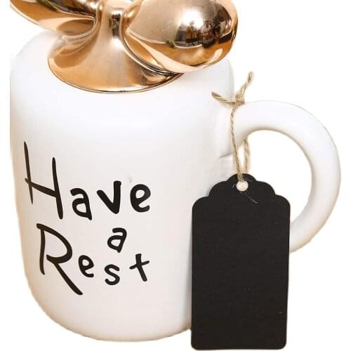 Black Hand Made Clothing Label Card Hang Key Tags For Girls Note Price Christmas Wedding Gift Labels Personalized 100PCS/Lot