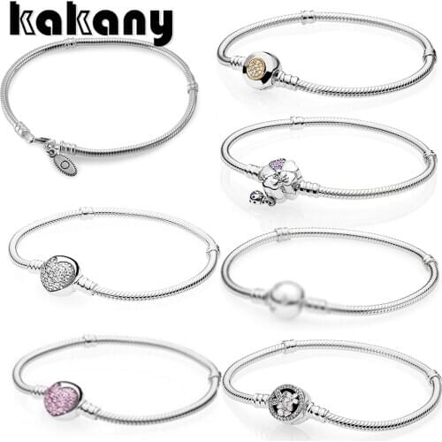 100% 925 Sterling Silver Genuine MOMENTS Bracelet SPARKLING HEART CLASP POETIC BLOOMS WILDFLOWER MEADOW Temperament