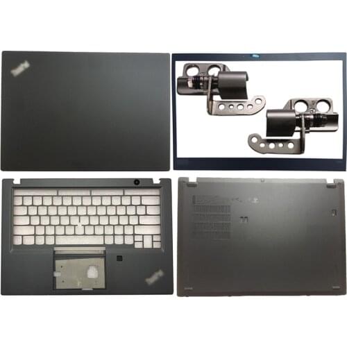 For Lenovo ThinkPad T490S Black LCD Back Cover/Front Bezel/Hinges/Palmrest/Bottom Case