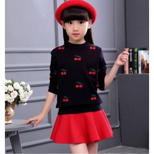 Childrens clothes girls sweater cotton Spring and autumn knitted pullovers 2-14 years old Good quality