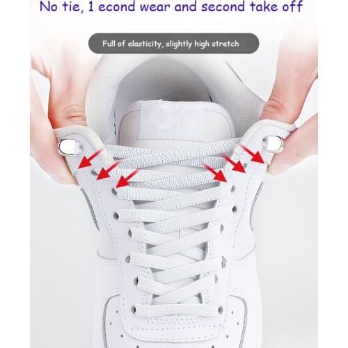 Elastic No Tie Shoe laces Flat Shoelaces Outdoor Leisure Sneaker Quick Safety Shoelace Kids Adult Lazy laces Shoe accessories