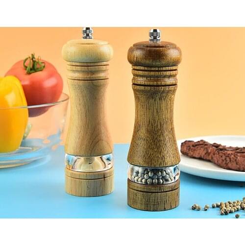 Tops Manual Wooden Pepper Mills Grinder Kitchen Gadgets And Accessories Wood Kitchen Pepper Grinders Home Tools Dropshipping