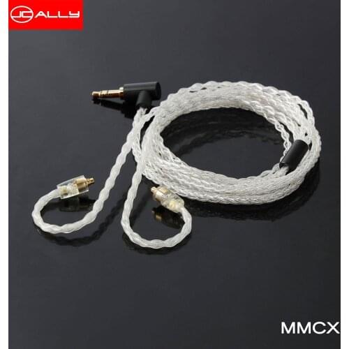 JCALLY JC08S Silver 8 Shares 2Pin 0.78mm MMCX Earphone Upgrade Cable for KZ ZSN PRO X ZST PRO X ZSX AS16 BL-03 BL-05 ST1 BA5
