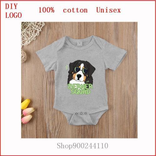 Infant Newborn Baby Girls Boys Short Sleeve BERNER SQUAD Bernese Mountain Dog Print Romper bodysuits baby Outfit Clothes Summer
