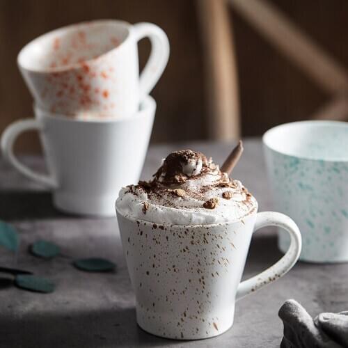 350ml Simple Retro Ceramic Coffee Mug Large Capacity Home Breakfast Milk Cup Creative Office Coffee Tea Mug European Style