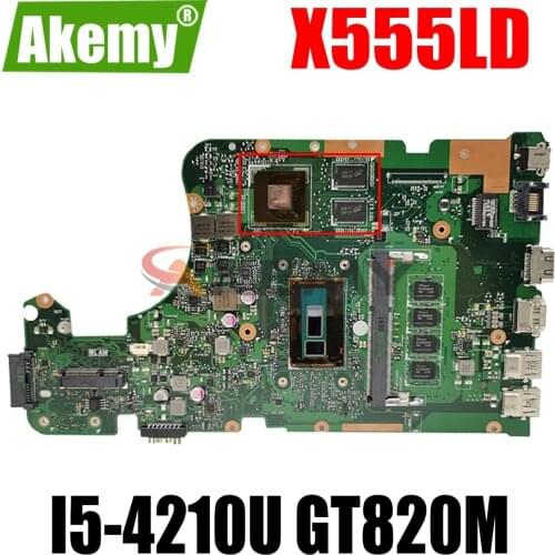 AKEMY X555LD Laptop Motherboard For ASUS X555LD X555LP X555LA Onboard Mainboard 4G-RAM I5-4210U GT820M