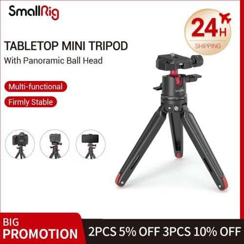 SmallRig Mini Tripod Tabletop Phone Camera Tripod Removable Ball Head for DSLR/ Mirrorless Cameras DV LED Video Light Smartphone