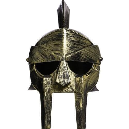 Men Medieval Armour King Helmet Roman Helmet Crested Horn Samurai Hat Spartan Warrior Headwear for Cosplay Halloween Party Hat