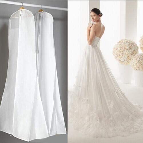 New Long High Quality Wedding Dess Bag Cover Evening Dress Dust Cover Bridal Garment Storage Bag New Wedding Dust Cover