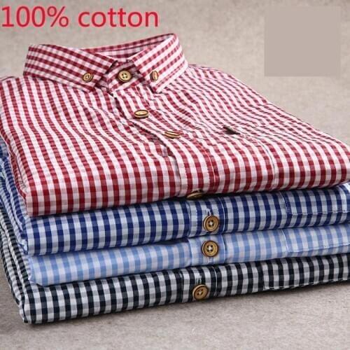 2019 New Arrival Fashion Super Large Short Sleeve Casual Shirts Plaid Summer Mens 100%cotton Plus Size S M L XL 2XL 3XL 4XL