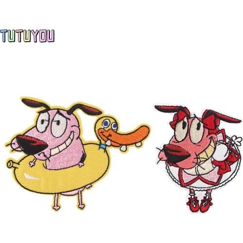 PC1921 Cartoon Dog Sticker For Clothing Applications Patches On Clothes Iron Embroidered Patch For Backpack Badge