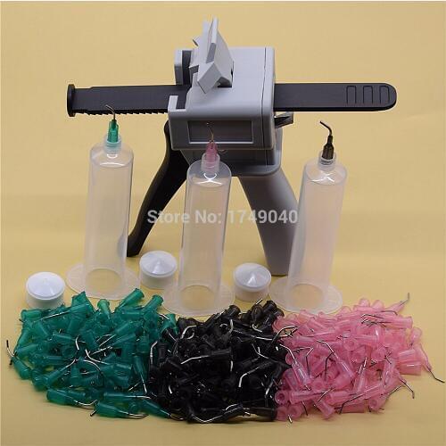 30ml Glue Gun UV Glues Adhesive Caulking Gun with 18G 16G 20G Tapered Dispensing Needle Tips 30cc Glue Dispenser Syringe Barrel
