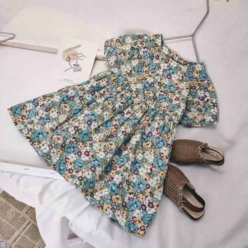 Girls Dress U-Neck Floral Lace Princess Dress 2020 Summer New Baby Kids ChildrenS Clothing