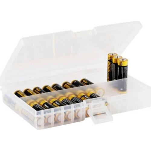 Transparent Plastic Battery Storage Case Organizer Holder Box for AA/AAA Batteries GK99
