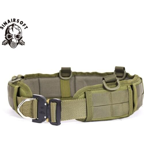 Military Molle Waist Belt Men Tactical Outer Waist Belt Combat Soft Padded CS Multi-Use Equipment Airsoft Hunting Adjustable