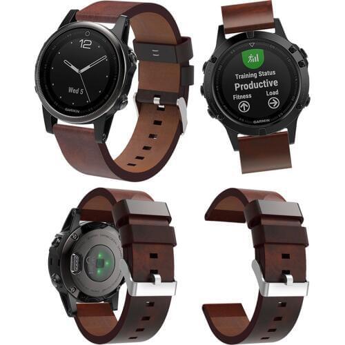 Luxury Business Leather band For Garmin Fenix 5 6 5 Plus smart watch frontier/classic replacement wristband strap accessories